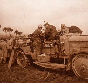 Verwendung der Winde für Sperrballon, Somme, Nordfrankreich, ca. 1914-1918