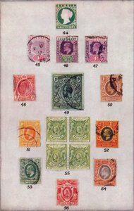 Verschiedene Briefmarken Afrikas Nr. 44-56, ca. 1943, 1944