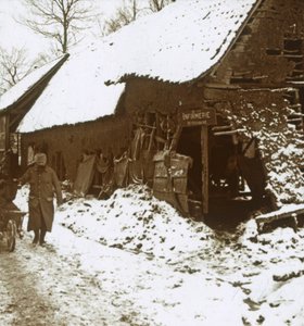 Veterinärstation für Pferde, Calonne, Nordfrankreich, um 1914-1918 von Unbekannt