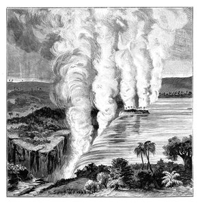 Victoriafälle des Sambesi-Flusses, an der Grenze zwischen Sambia und Simbabwe, 1900 von Unbekannt
