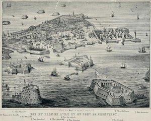 Ansicht und Plan der Insel und des Hafens von Kronstadt von Unbekannt