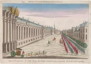 Ansicht und Perspektive des Eingangs des Königs von Polen in Warschau mit seinem Palast, 1735 von Unbekannt