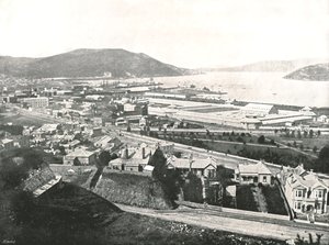 Blick von der Maitland Street, Dunedin, Neuseeland, 1895