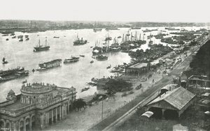 Blick von der Hooghly-Brücke, Kalkutta, Indien von Unbekannt