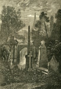 Ansicht auf den Highgate Cemetery, ca. 1876 von Unbekannt