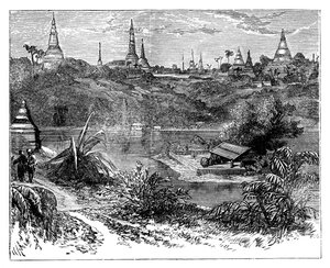 Ansicht in der Nähe von Rangoon, Burma, um 1888