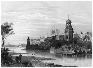 Blick auf Delhi vom Fluss aus mit dem Königspalast, ca. 1860 von Unbekannt