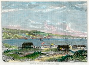 Blick auf die Bucht von Valparaiso, Chile, ca. 1880