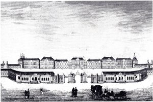 Ansicht des Katharinenpalastes in Zarskoje Selo, ca. 1840