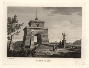 Ansicht der Milvischen Brücke, Ponte Milvio, Rom
