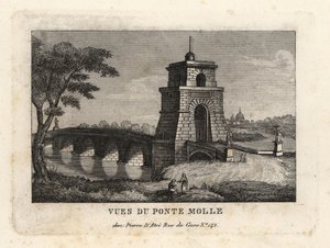 Ansicht der Milvischen Brücke, Ponte Molle, Rom
