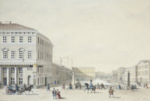 Ansicht der Moika-Uferstraße von der Polizeibrücke, 1839