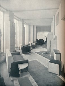 Ansicht des Sonnenzimmers bei Tageslicht, zeigt die drei Fenster und Säulen, 1930 von Unbekannt