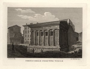 Ansicht des Tempels von Portunus, Tempio di Portuno oder Tempio della Fortuna Virile von Unbekannt