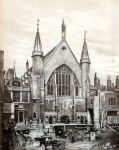 Ansicht des Ostendes der Guildhall und der Alten Bibliothek, City of London von Unbekannt