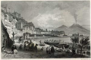 Ansicht des Hafens und der Stadt Neapel im 19. Jahrhundert, im Buch über das Mittelmeer von Louis Enault (1824-1900), einem französischen Journalisten und Reisenden von Unbekannt