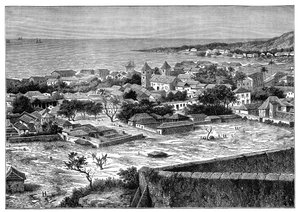 Blick auf die Reede und die Stadt San Paolo de Loanda, Angola, Westafrika, ca. 1890 von Unbekannt