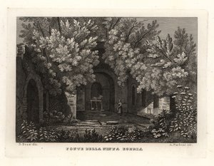 Ansicht der Quelle der Nymphe Egeria, Fonte della Ninfa Egeria, Parco Cafarella, Rom