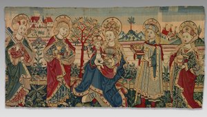 Jungfrau und Kind mit vier Heiligen, ca. 1500