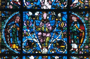 Jungfrau und Propheten, Buntglas, Kathedrale von Chartres, Frankreich, 1194-1260 von Unbekannt