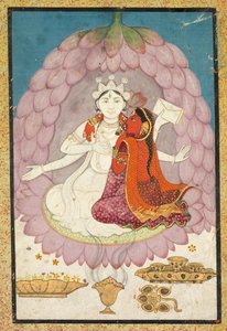Vishnu und Lakshmi auf einer Lotusblüte sitzend, frühes 19. Jahrhundert von Unbekannt