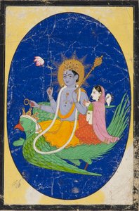 Vishnu und Gemahlin auf Garuda, 19. Jahrhundert von Unbekannt