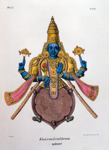 Vishnu, einer der Götter der hinduistischen Trinität Trimurti, 1828 von Unbekannt