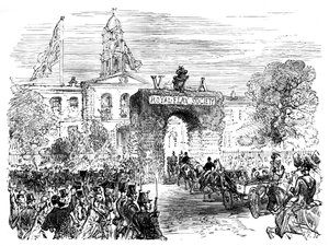 Besuch der Königin und Prinz Albert in der Linen Hall, Belfast, ca. 1850er, ca. 1888 von Unbekannt
