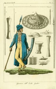 Krieger von der Insel Guebe, Molukken, Indonesien