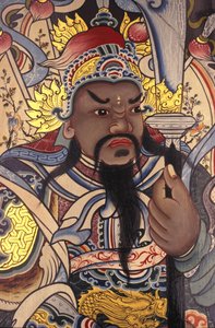 Wächter des Wat Pho Tempels auf Tür gemalt von Unbekannt