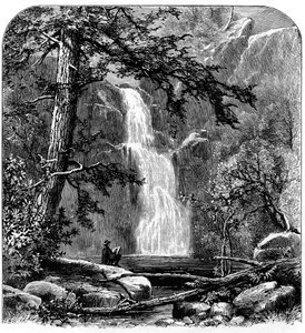 Wasserfall im Yosemite-Tal, Kalifornien, USA, ca. 1875 von Unbekannt