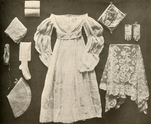 Hochzeitskostüm von Miss Sara Hayes, aus Philadelphia, ca. 1750 von Unbekannt