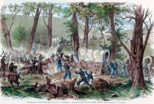 Wheelers konföderierte Kavallerie erobert einen Versorgungstrupp in der Nähe von Jasper, Tennessee, um 1863