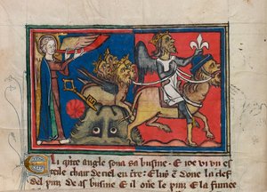 Als der fünfte Engel seine Posaune blies... Miniatur aus: Apokalypse des heiligen Johannes, ca. 1320 von Unbekannt