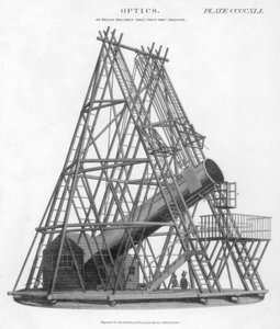 William Herschels Reflektorteleskop mit 12 m Brennweite, 1789-1807 von Unbekannt