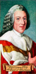 William Pitt, 1. Earl of Chatham, aus einer Serie von Zigarettenkarten, 1935 von Unbekannt