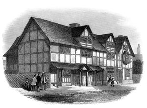 William Shakespeares Haus, Stratford-upon-Avon, Warwickshire, spätes 19. Jahrhundert