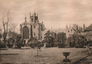 Winchester College vom Wardens Garden, Hampshire, frühes 20. Jahrhundert