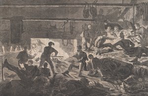 Winterquartiere im Lager - Das Innere einer Hütte Harper