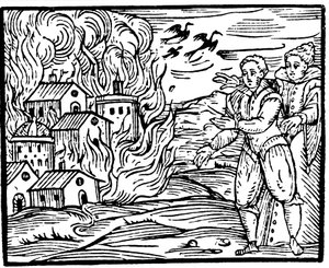 Hexen zerstören ein Haus durch Feuer - Schwaben, 1533 von Unbekannt
