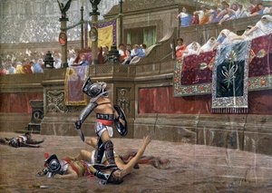 Mit einem gedrehten Daumen, Pollice Verso, 1872 von Unbekannt