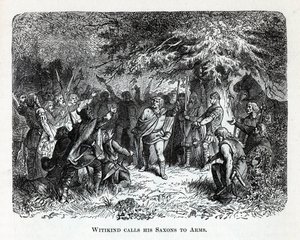 Wittekind ruft seine Sachsen zu den Waffen, 1882 von Unbekannt