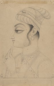 Frau mit Flöte, gekleidet als Krishna, Mitte bis Ende des 18. Jahrhunderts von Unbekannt