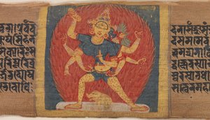 Zornige achtarmige und dreigesichtige Göttin Tara Marichi, ca. 1090