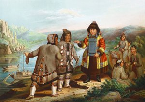 Jakuten am Lena-Fluss, Sibirien, Russland von Unbekannt