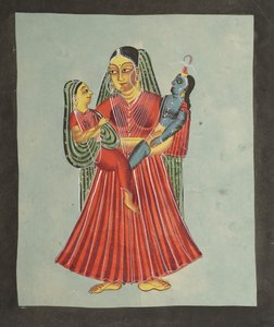Yasoda hält Krishna und Radha, 1800er von Unbekannt