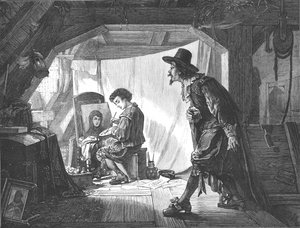 Der junge Rubens überrascht von seinem Meister, Van Oort, 1875