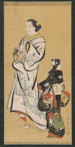 Yujo und ein Mädchen Kamuro, Edo-Periode von Unbekannt