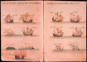 Portugiesische Flotte unter Cabral 1500 von Unbekannt