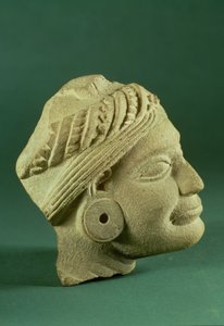 Polierter Sandstein-Turban-Kopf, Sarnath, 3. Jahrhundert v. Chr. von Unbekannt Unbekannt
